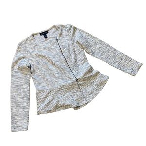 Gray knit peplum jacket womens size S small INC International Concepts